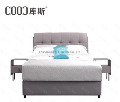 Bedroom Furniture Chesterfield Modern Design Genuine Leather Bed