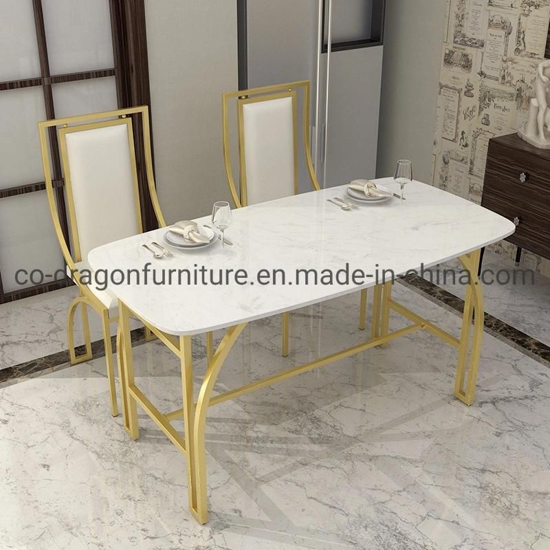 European Style Luxury Furniture Stainless Steel Leather Wedding Dining Chairs