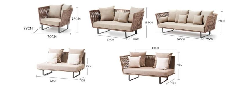 High Quality Aluminum Modern Leisure Garden Patio Sofa Set Rattan Outdoor Furniture