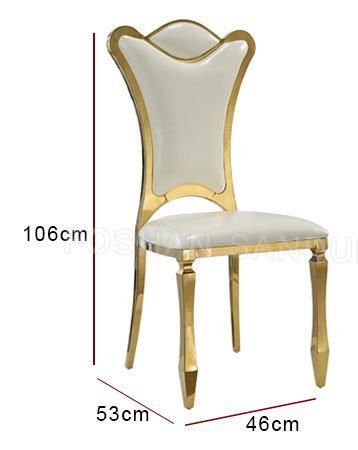 Rose Gold Silver Customized Colors PU Leather Stainless Steel Event Wedding Dining Chair