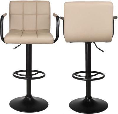 Factory Outlet Cream-Coloured Adjustable Swivel Barstools