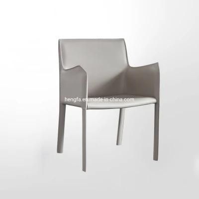 Luxury Dining Room Sets Furniture Leather Dining Chair with Black Metal Legs