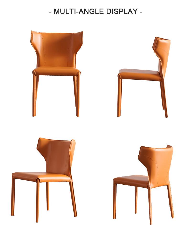 Modern Hotel Furniture Upholstered Leather Metal Cafe Chair for Home