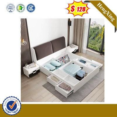 Modern Wooden Leather Capsule Headboard Hotel Single Bedroom Furniture King Double Bed