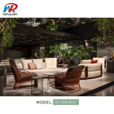 Outdoor Furniture Modern Fire Pit Garden Sofa Sets with Rattan