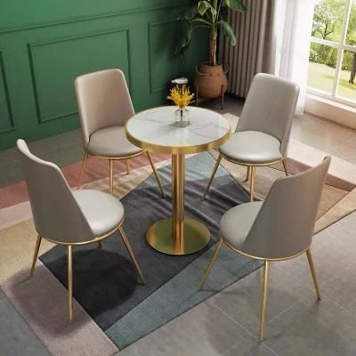 Cheap Modern Minimalist Design Metal Velvet Leather Seat Table for Restaurant and Bars Set