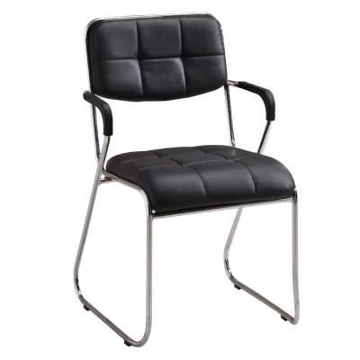 Factory Office Furniture with Metal Legs Leather Dining Chair