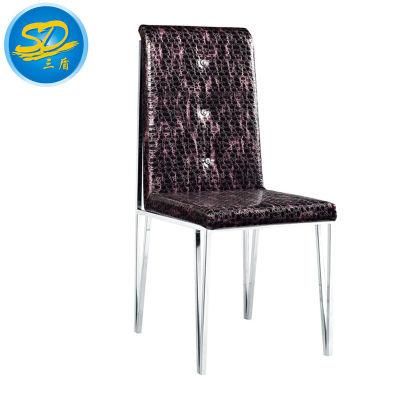 Special High Glossy Bottom PU Leather Dining Chair