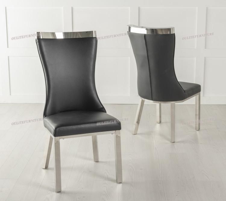 Stainless Steel Leather Dining Chair with Table for Dining Furniture