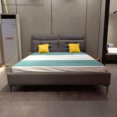 Hotsale Fabric Washable Bed Durable Wooden Frame Bed for Adults and Children