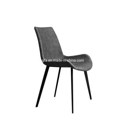 Modern Kitchen Furniture Hot Sale Iron Frame Dining Room Leather Chairs