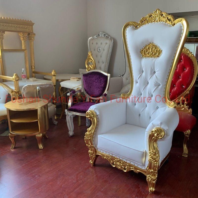 Hotel Lobby Furniture Wood Carved High Back Hotel Chairs in Optional Furniture Color