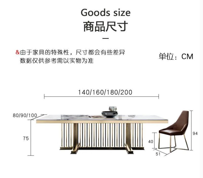 Luxury Italian Leather Dinner Dining Table and Chairs 6 Luxury Dining Chairs Modern Marble Dining Room Furniture Table Set