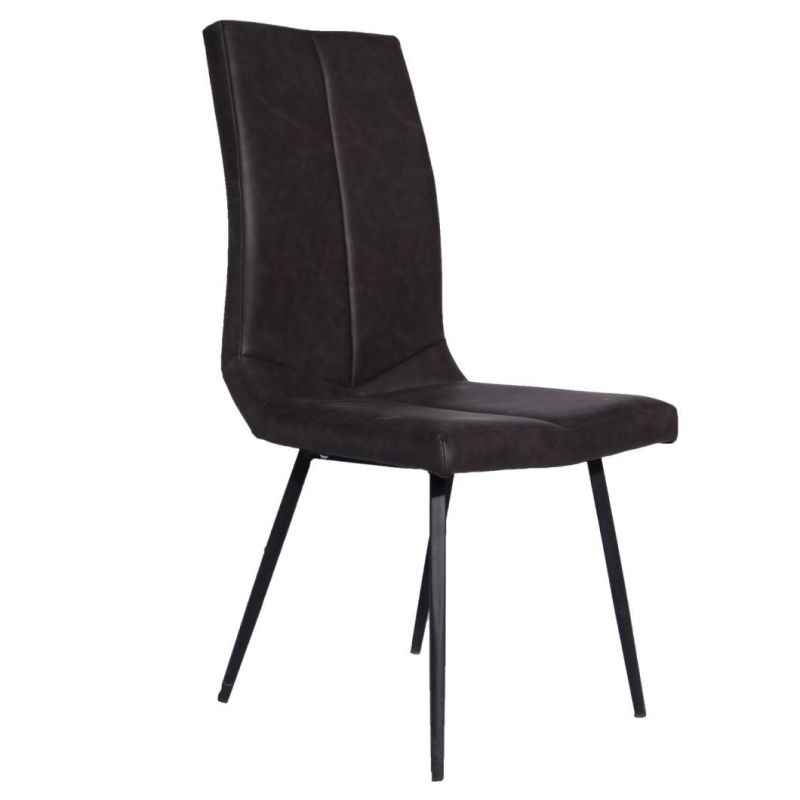 Cheap Metal High Back Restaurant Chair Dining Room Chairs Modern Style Leather Dining Chair