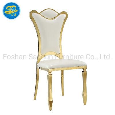 Rose Gold Silver Customized Colors PU Leather Stainless Steel Event Wedding Dining Chair