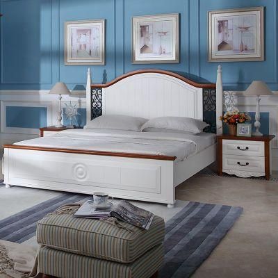 Customize Solid Wood / PVC Membrane Bedroom Furniture Set