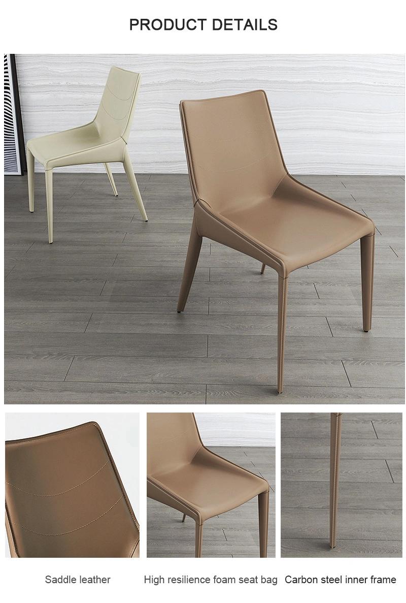 Modern Home Dining Furniture Leather Metal Chair for Living Room