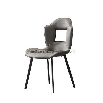 Modern Iron Cushion Home Furniture Set Leather Dining Chairs
