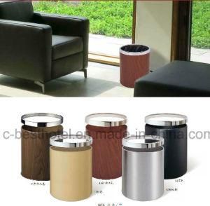 Hotel Guestroom Leather Coated Trash Can