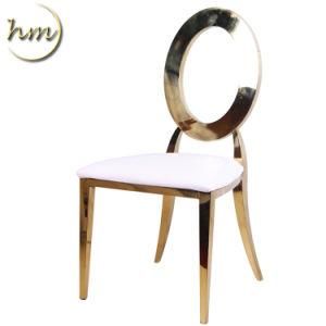 Comfortable Stacking Romantic Stainless Steel Round Back Chair (HM-K007)