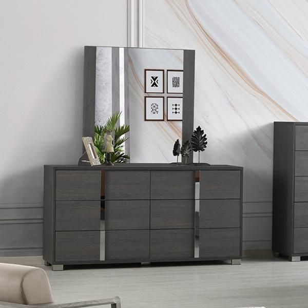 Nova Marbling Style Bedroom Furniture Vanity Dresser with Mirror 6 Drawer Dressers