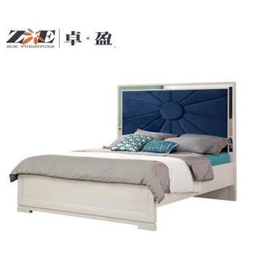 Wooden Furniture MDF Design Luxury Panel Bed with Mirror Decoraction