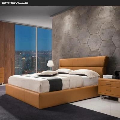 Customized Modern Leather Bed King Bed Double Bed with Special Soft Headrest Gc1717