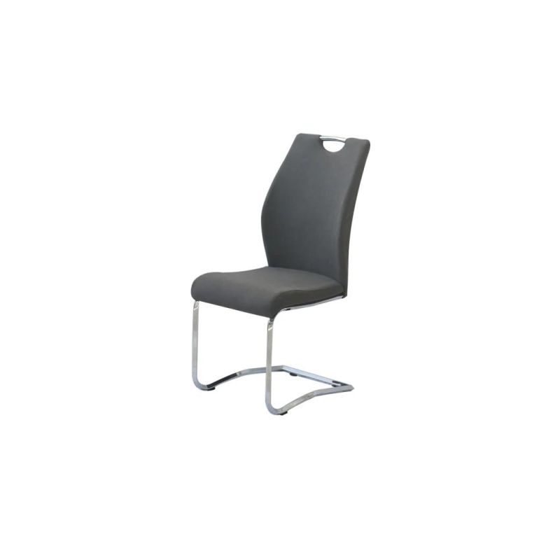 Modern Office Furniture PU Leather Backrest Electroplated Handle Dining Chair