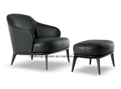 Hotel Lounge Cafe Sofa Chair Single Sofa Chair Modern Design Sofa Chair Solid Wood Leather Sofa