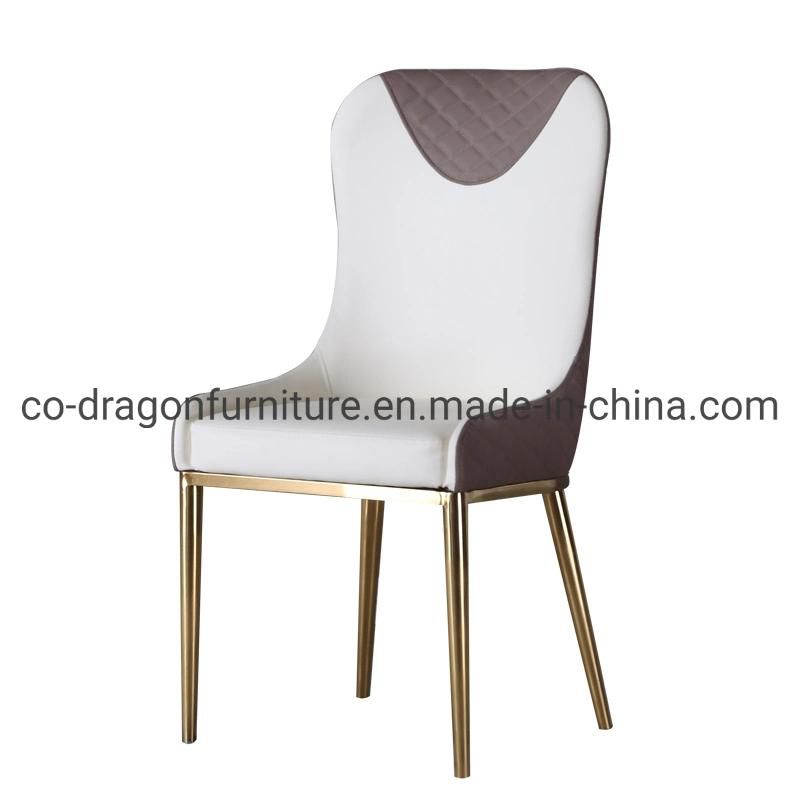 High Quality Light Luxury Steel Leather Dining Chair Home Furniture