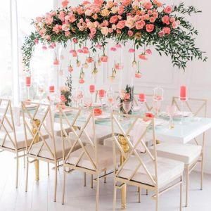 Hotel Furniture Metal Cross Back Stacking Used Wedding Banquet Dining Chiavari Chair