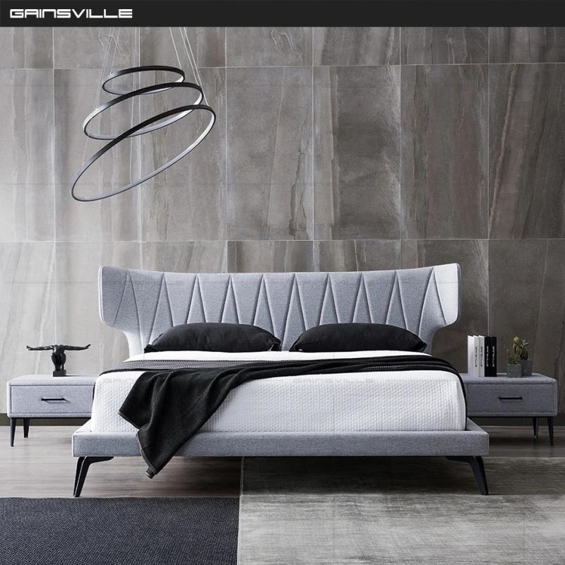Upholstered Velet Fabric Bed for Bedroom Furniture Sets
