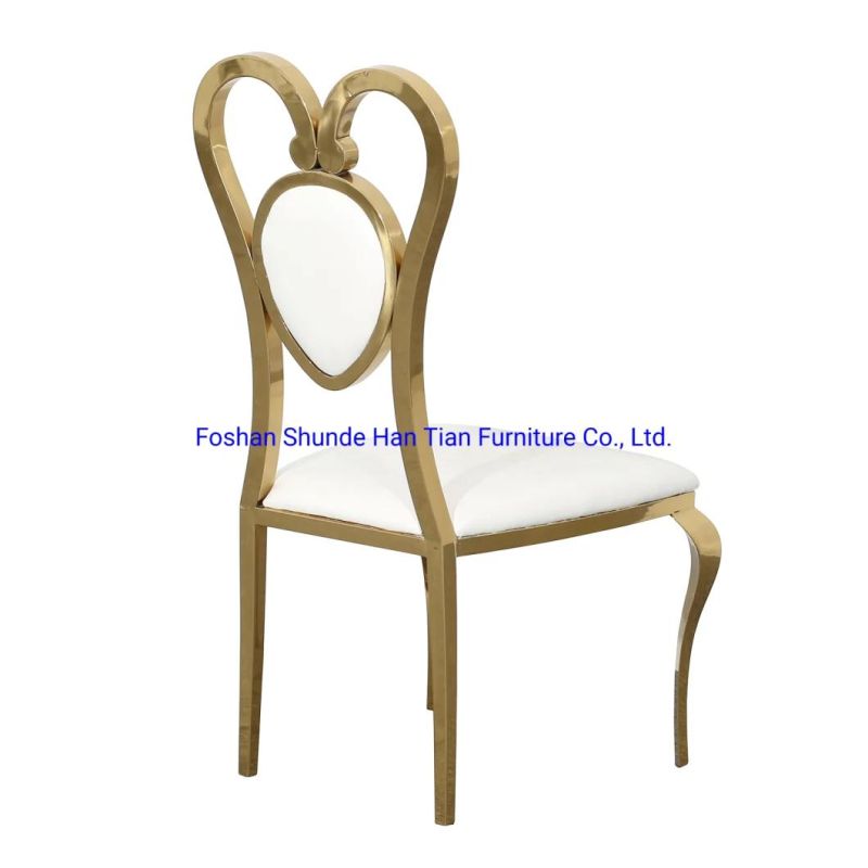 China Bridal Furniture Queen Stainless Steel Love Shape Banquet Dining Chairs