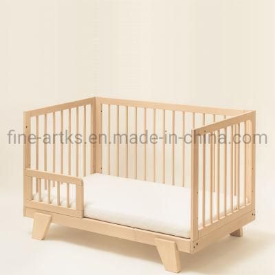High Quality Eco-Friendly Paint-Free Wooden Baby Cot Bed
