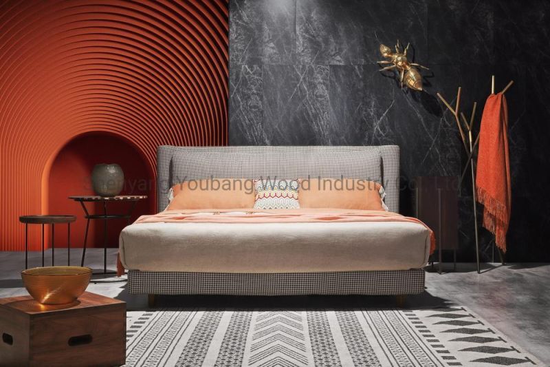 Premium Bedroom Furniture Letto Lit Bett King Size Bed Frame Italian Fancy Velvet Upholstered Bed Set Luxury Modern Double Beds