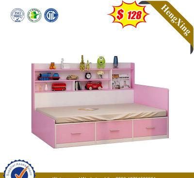 New Product Wooden Bedroom Furniture Pink Blue Girl Double Bed Bunk Beds