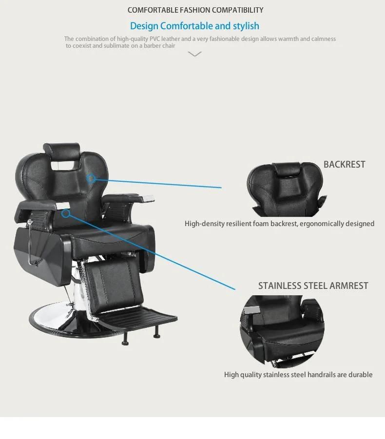 Heavy Duty Hydraulic Recline Salon Chair for Hair Stylist 360 Degrees Rolling Swivel Salon Equipment