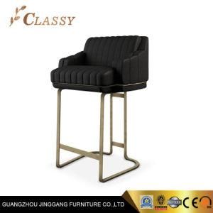 Luxury Italian Velvet Bar Chair with Stainless Steel Frame