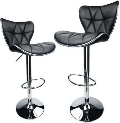 Leather Bar Stools with Backs Set of 2 360 Swivel