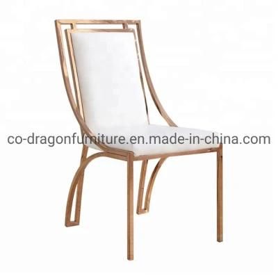 European Style Luxury Furniture Stainless Steel Leather Wedding Dining Chairs