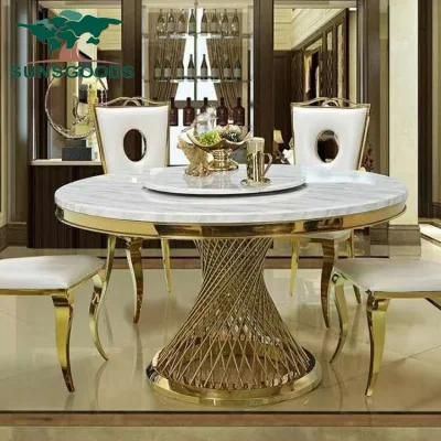 Luxury Restaurant Dining Hotel Banquet Wedding Furniture Round Table with Marble Top