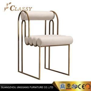Restaurant Luxury Metal Stainless Steel Leather Dining Chair