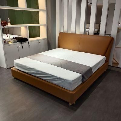 2310*1780*1100 mm 1.5 M Width PU Leather Modern Bed with Low Bed Leg