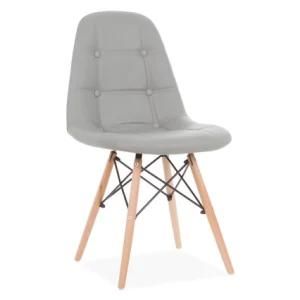 Modern Leather Dining Chair Cheap PU Dining Chair Hotel Dining Chair with Wood Legs