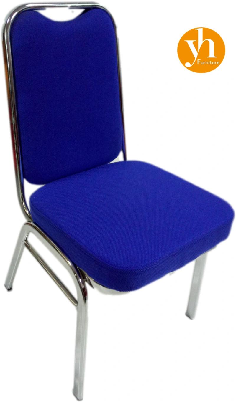 Textile Seat Silver Chrome Leg Meeting Chair Stackable Hotel Wedding Chiavari Chair