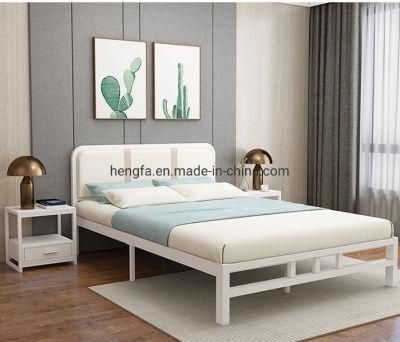 Modern Bedroom Furniture Headboard Upholstered Leather Iron Bed