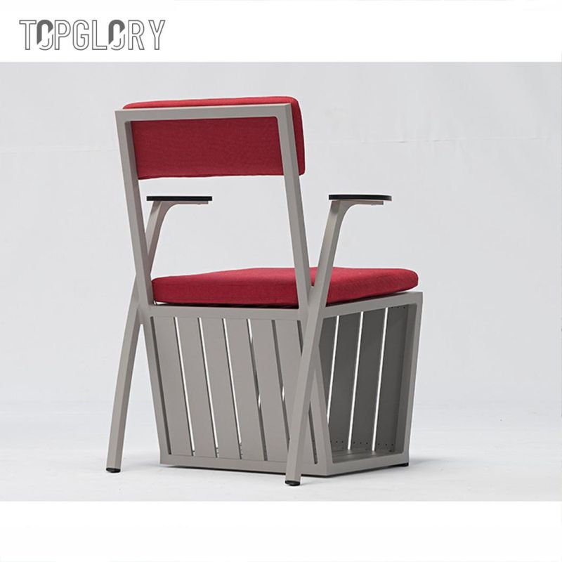 Hot-Selling Creative Design Customized Laser Cut Aluminum Frame Garden Patio Outdoor Chair with Armrest