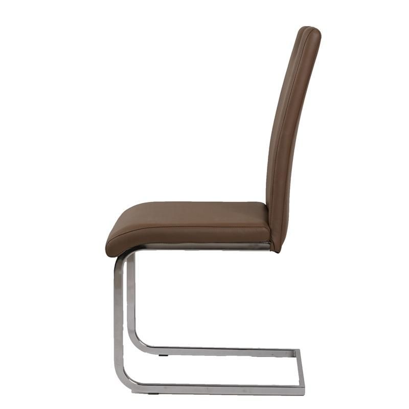 Ergonomic Design Faux Leather Dining Chair Brown Modern PU Chair