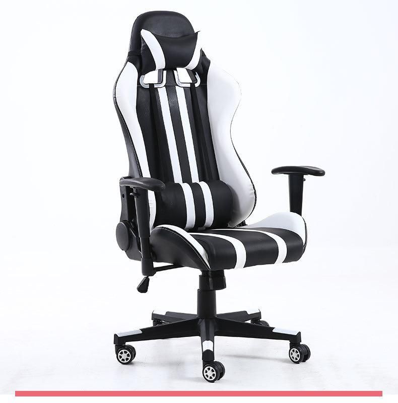 Racing Game Chair Ergonomic Massage PU Leather Complete Pink and White and Red Black Game Chair
