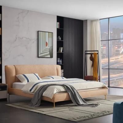 Modern Light Luxury Bedroom Furniture Leather King Bed